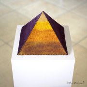 Felted pyramid. Hand-felted Merino wool, gelatin sizing; 8"x8" base.