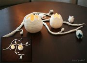 Felted Votives with Flowering Branch