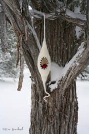 Felted Snow-White Pod Sculpture